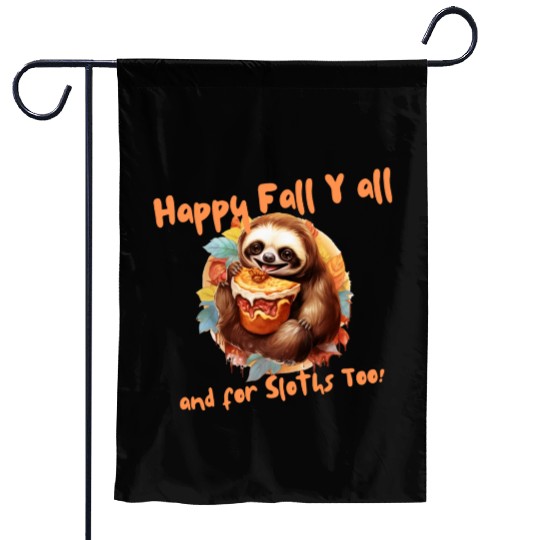 Sloths Loves pie in Autumn Fun Animal Design Garden Flags