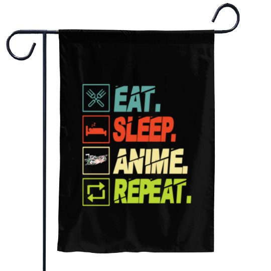 Eat Sleep Anime Repeat Ramen Kawaii Japanese Manga Garden Flags
