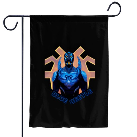 Blue Beetle Garden Flags