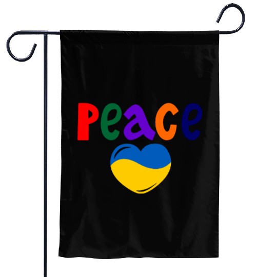 Heart peace ukraine colors Peace Garden Flags