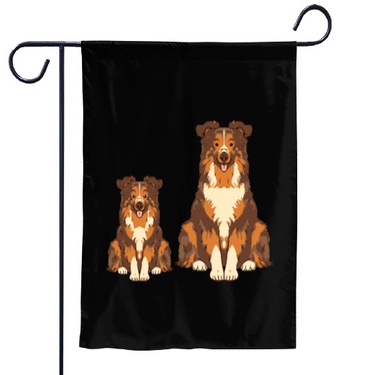 Collie Dog Lover Parent Dad Mom and Son Daughter Garden Flags