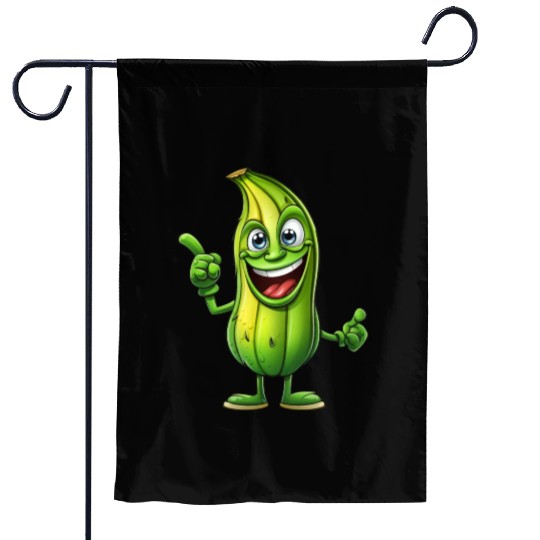 Green Alien Pickle Dude: Cosmic Crunch Garden Flags