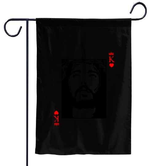 Jesus Is King Jesus King Of Hearts Card Christian Garden Flags