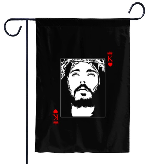 Jesus Is King Jesus King Of Hearts Card Christian Garden Flags