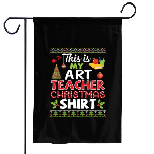 Flower Noel Tree Bell Books This Is My Art Teacher Garden Flags
