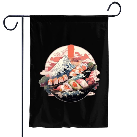 Zen Sushi Waters Garden Flags