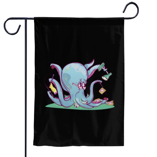 Octopus Crocheting Garden Flags