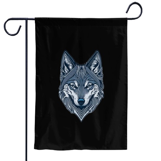 Beautiful wolf face Garden Flags