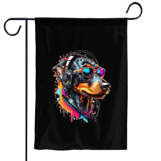 Cool Dachshund Garden Flags