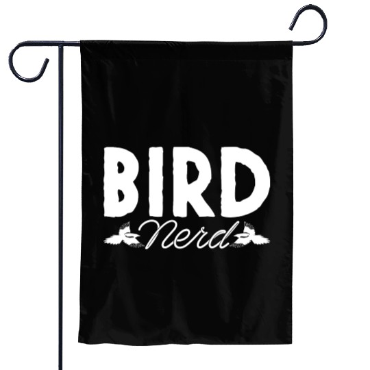 Bird Nerd Joke Birds Lover Budgie Parrot Heron Garden Flags