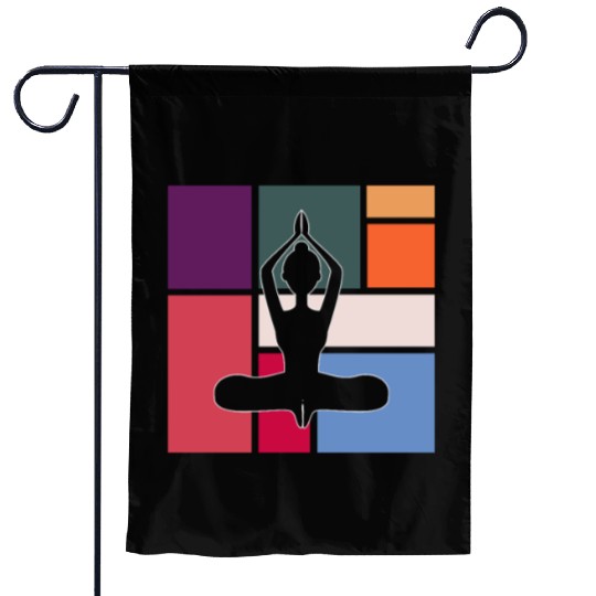 Vintage Yoga – Retro Meditation Pose Garden Flags