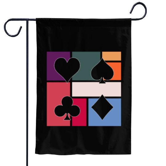 Vintage Playing Cards – Retro Suit Symbols Garden Flags