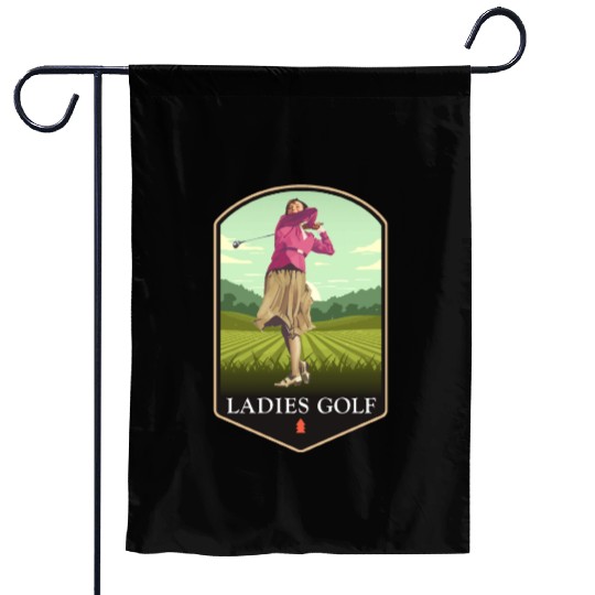 Ladies Golf Course Girl Golfer Vintage Play Women Garden Flags