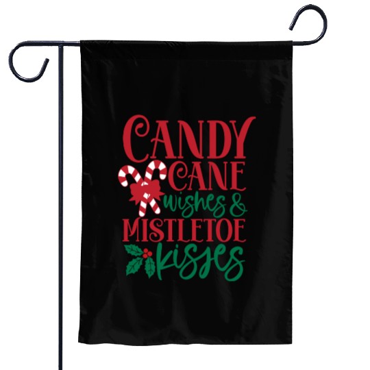 Candy Cane Wishes Mistletoe Kisses Garden Flags