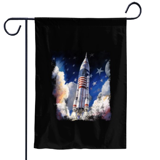 Patriotic Starship US Astronauts Stars and Stripes Garden Flags