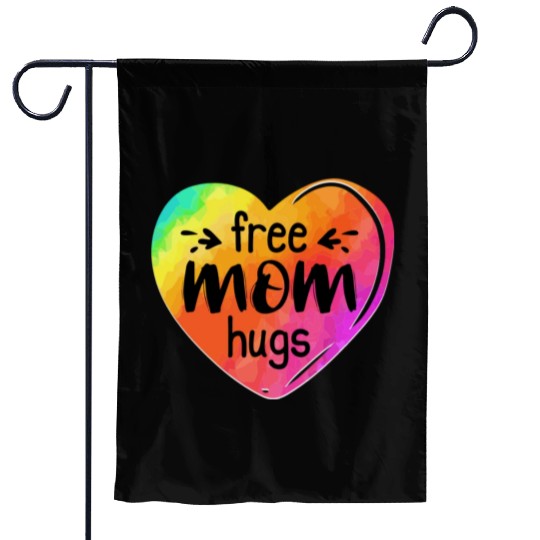 LGBTQIA LGBT Free Mom Hugs Rainbow Heart Gay Pride Garden Flags