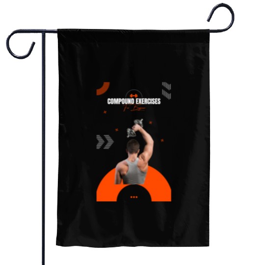 Black Orange Modern Gym Book Cover Garden Flags