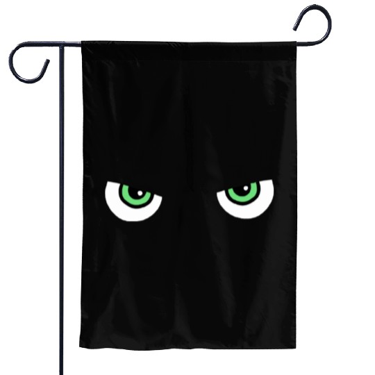 Black Cat Green Eyes | Halloween Cat Lovers Gift Garden Flags