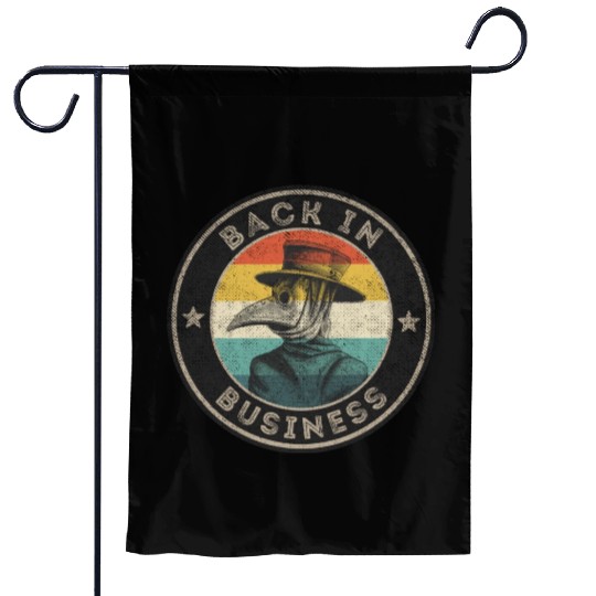 Wear A Mask Plague Doctor Vintage Retro Back In Garden Flags
