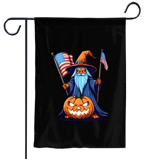 Halloween Wizard Garden Flags