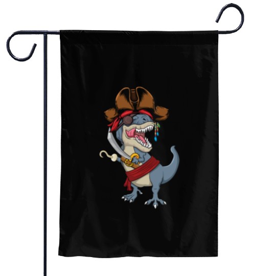Hook Dinosaur Jolly Pirate Decor Lazy Halloween Garden Flags