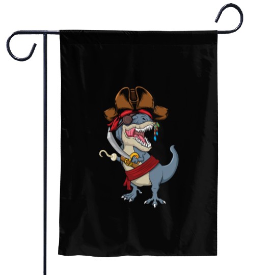 Hook Dinosaur Jolly Pirate Decor Lazy Halloween Garden Flags
