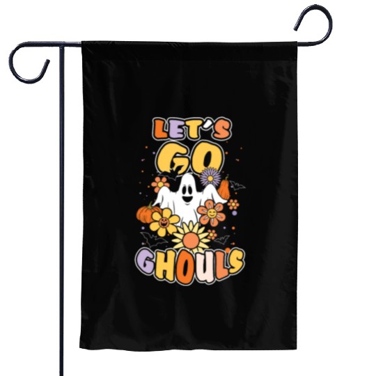 Retro Vintage Ghost Hippie Creepy Halloween Garden Flags