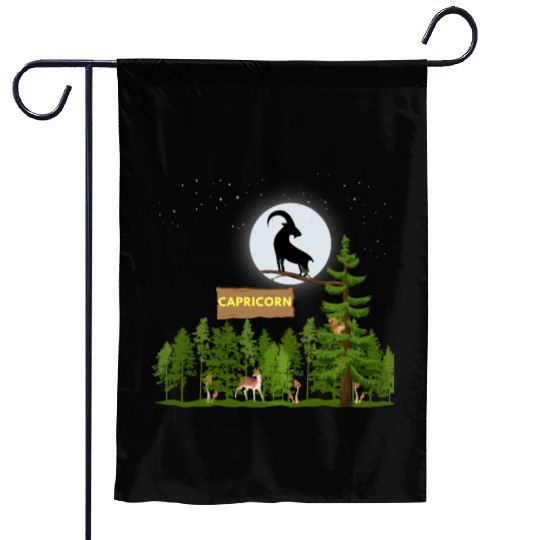 Zodiac Sign Capricorn Astrology Wild Forest Garden Flags