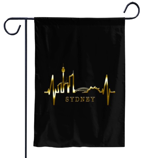 Sydney Skyline Heartbeat Australian Heart Rate Fan Garden Flags