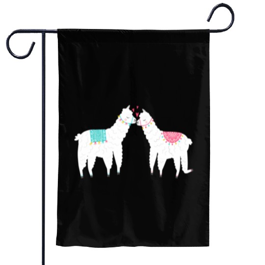 Llama Summer Wedding Anniversary Enet Garden Flags