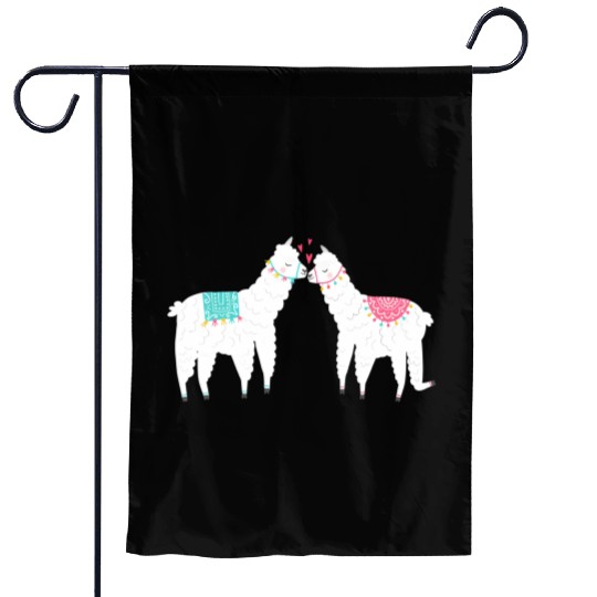 Llama Summer Wedding Anniversary Enet Garden Flags