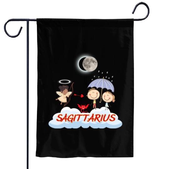 Zodiac Sign Sagittarius Astrology Angel & Bow Garden Flags