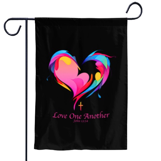 Love One Another Bible Verse John 13:34 Garden Flags