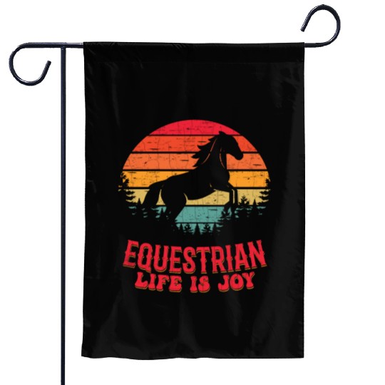 Equestrian Life Is Joy Horseback Riding Girl Garden Flags