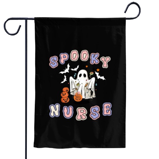 Spooky nurse Halloween design Garden Flags