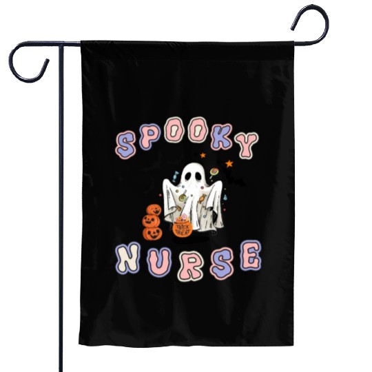 Spooky nurse Halloween design Garden Flags