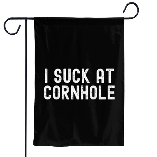 I Suck at Cornhole Garden Flags
