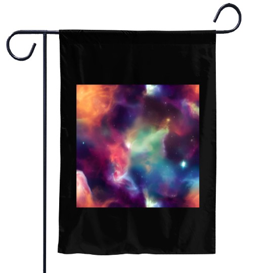 Galaxy nebula abstract design Garden Flags