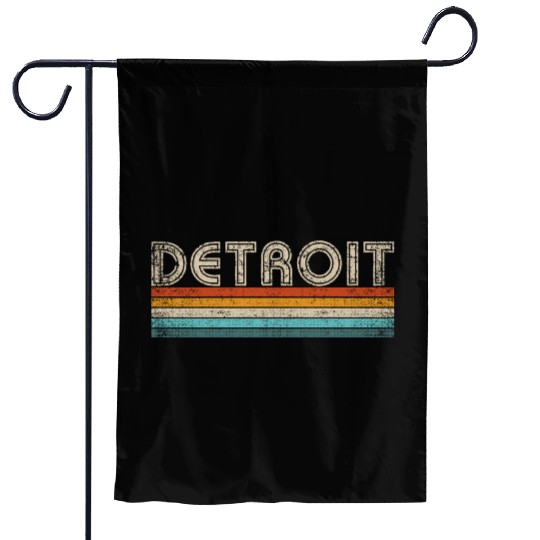 Retro Detroit 313 Motor City Garden Flags Vintage 70s