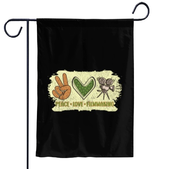 Peace Love Filmmaking Garden Flags