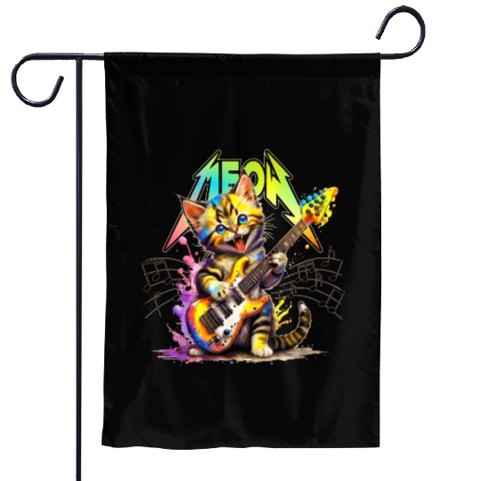 Metal Meow Kitty - Rainbow Garden Flags