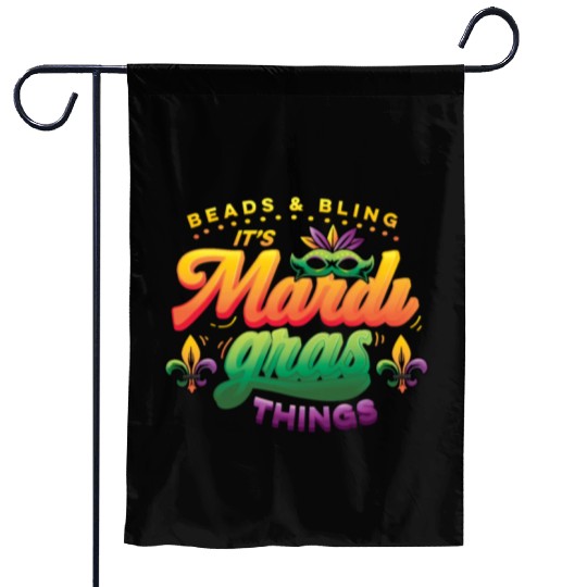 Beads & Bling It's Mardi Gras Things Garden Flags