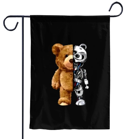 Teddy bear X Robot Garden Flags