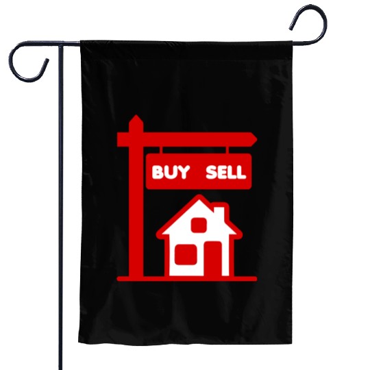 Buy sell red logo broker Garden Flags