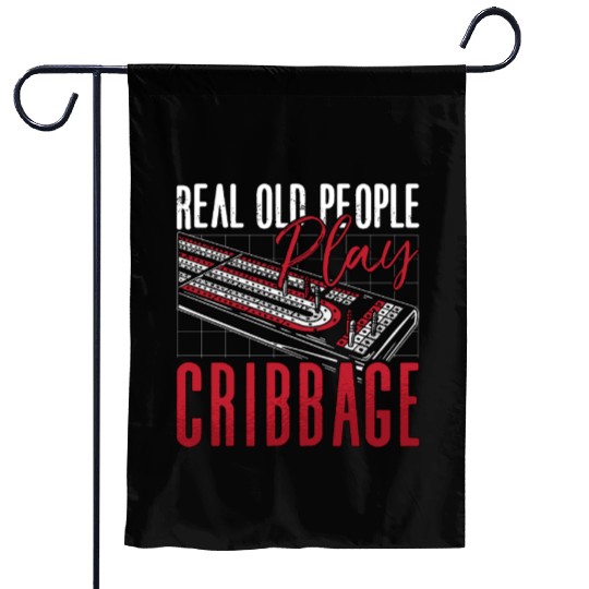 Cribbage Real Old People Play Cribbage Board Game Garden Flags