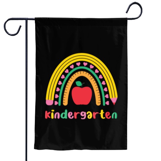 Kindergarten Rainbow Girls Kids Teacher Team Garden Flags