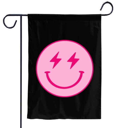 light pink face lightning bolt eyes Garden Flags