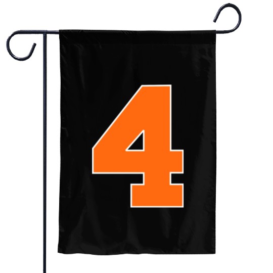 Number 4 Sports Orange Garden Flags