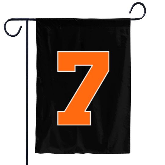 Number 7 Sports Orange Garden Flags