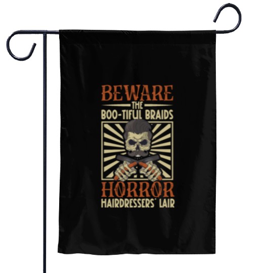 Horror Barber Spooky Hairdresser Hairstylist Hair Garden Flags
